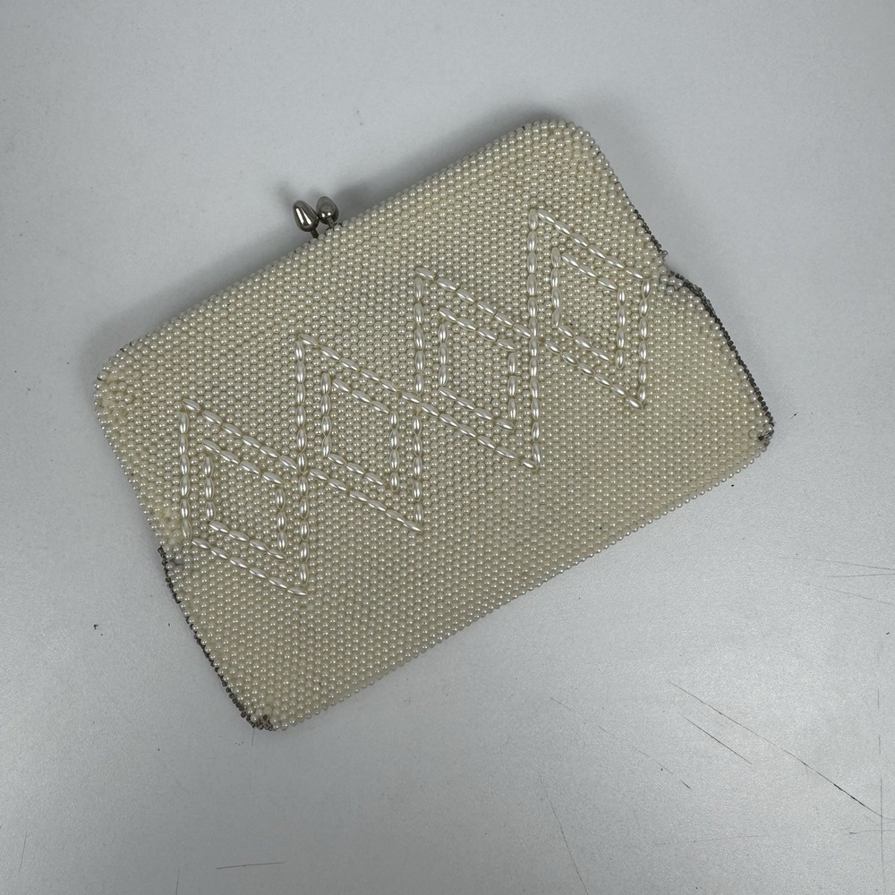 Vintage Beaded Pearl Clutch‎ Purse 1950s Made in Japan